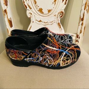 Dansko Wool Swirled Confetti Yarn Clogs